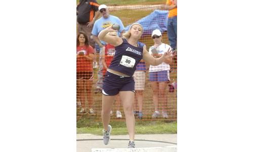 Laura Sudbeck of B&B Class 1A Shot Put State Champ